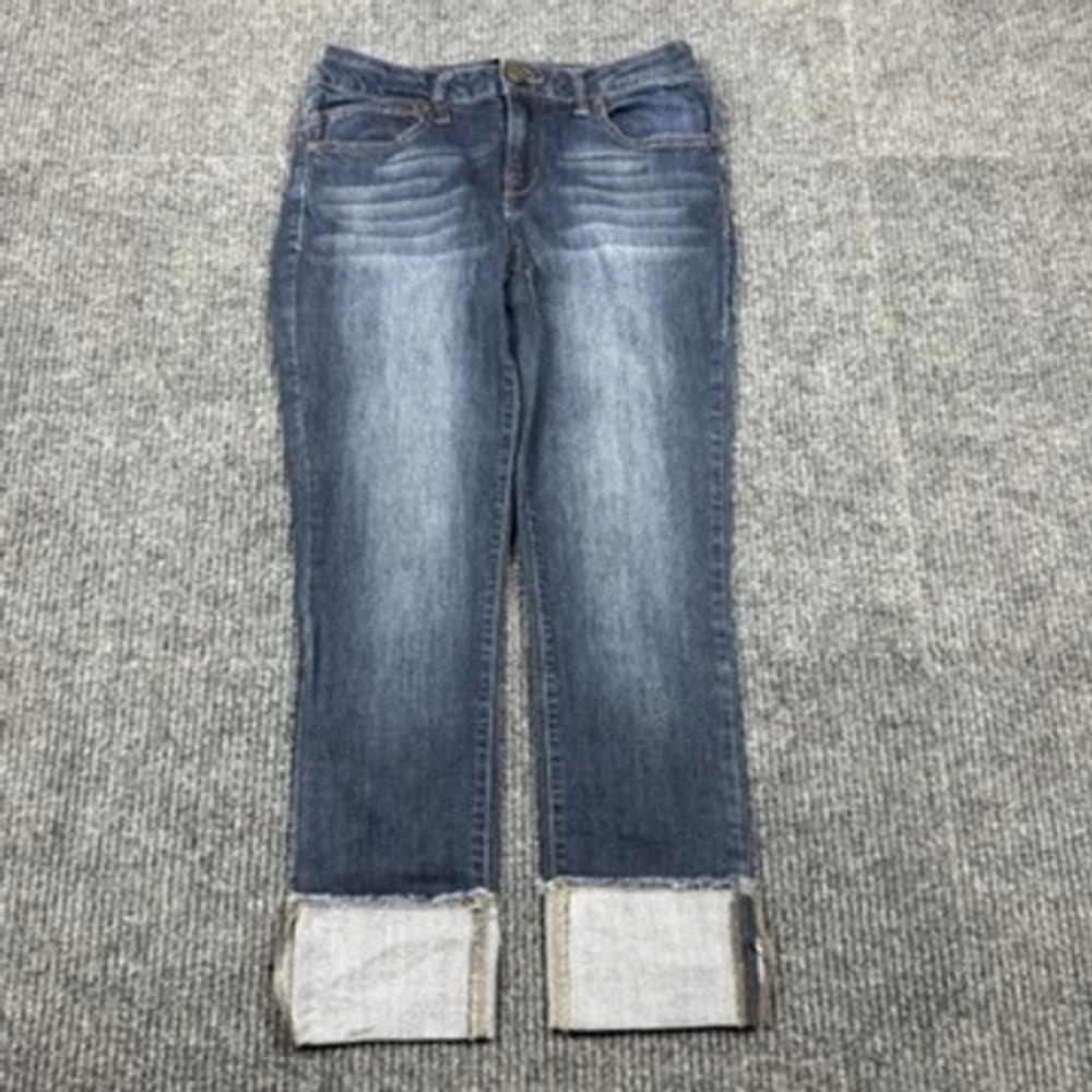 1822 Denim Taylor Straight Leg Jeans Dark Wash Cuffed Size 4 CJ8M1207E2